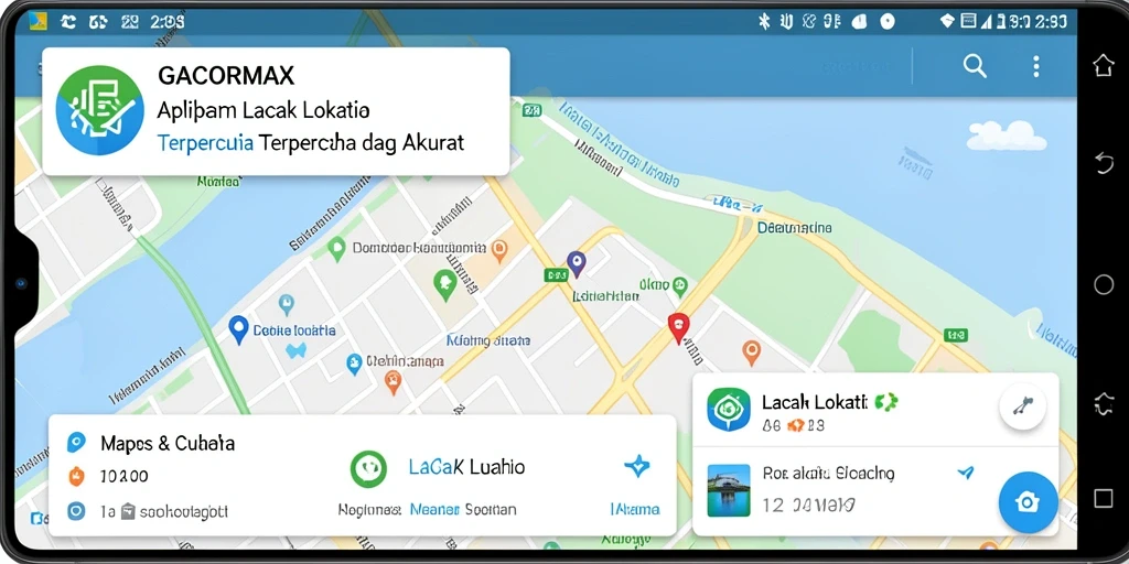 Tampilan antarmuka GACORMAX yang sederhana dan informatif untuk pelacakan lokasi.