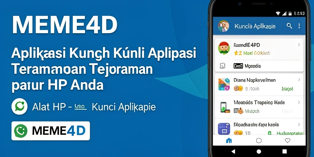 Tampilan antarmuka utama aplikasi MEME4D untuk kunci aplikasi.