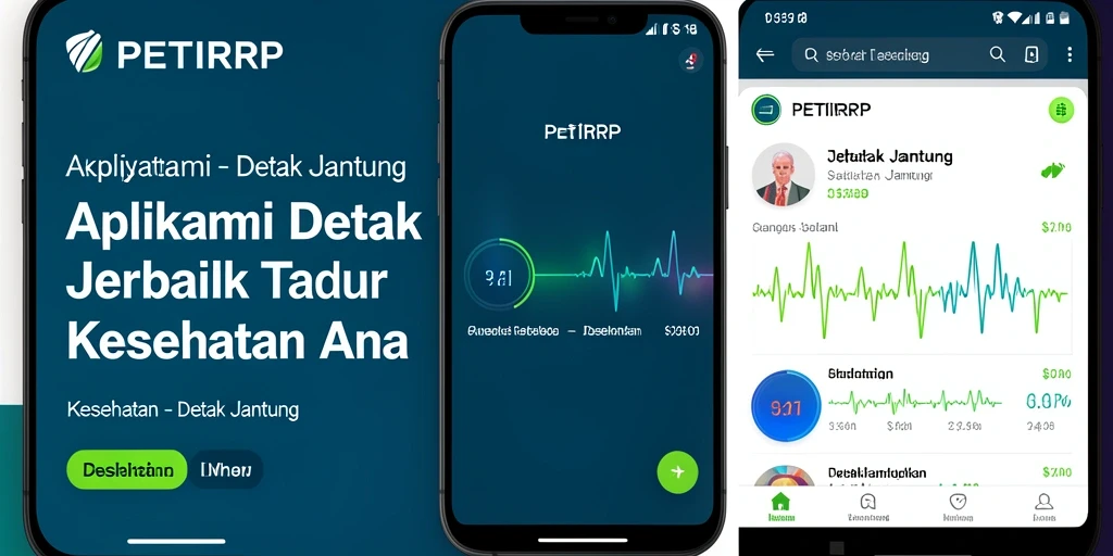 Screenshot utama aplikasi PETIRRP menampilkan fungsi pemantauan detak jantung.