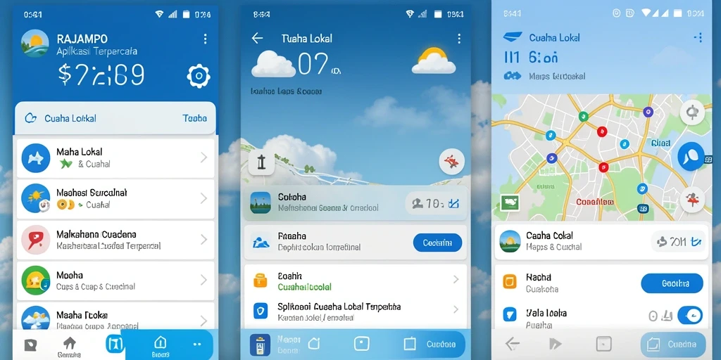 Antarmuka aplikasi RAJAMPO menampilkan data cuaca lokal dengan jelas.