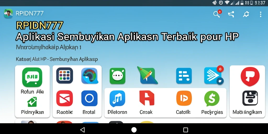 Tampilan utama aplikasi RPIDN777 dengan fitur sembunyikan aplikasi.