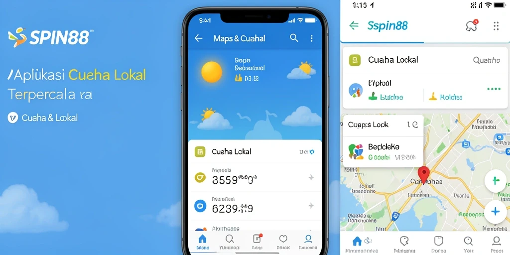 Antarmuka SPIN88 menampilkan ramalan cuaca lokal dengan jelas dan menarik.