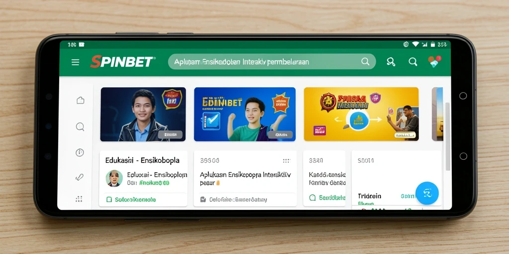 Antarmuka aplikasi SPINBET yang menarik dan informatif.