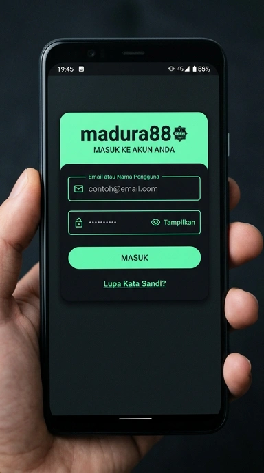 Tampilan halaman login madura88