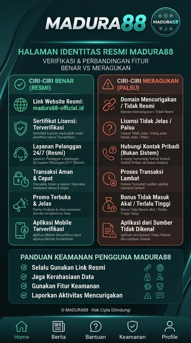 Tampilan kanal resmi madura88